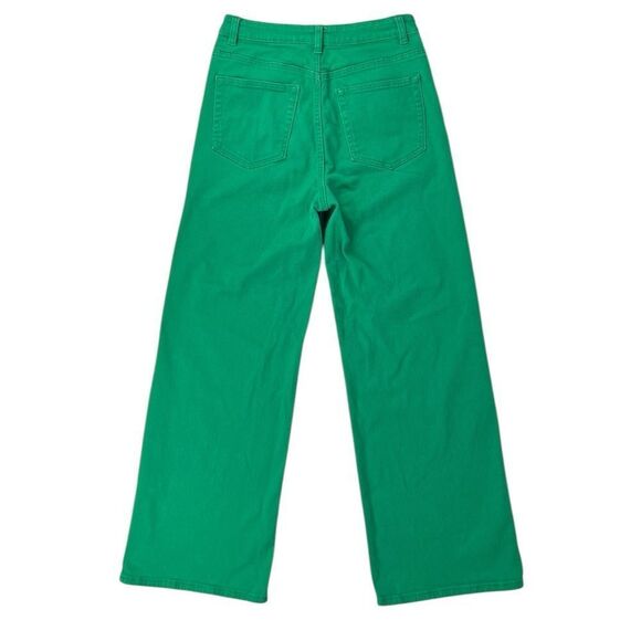 H&M Divided Kelly Green Wide Leg High Waisted Jeans Size 8 - Picture 2 of 6